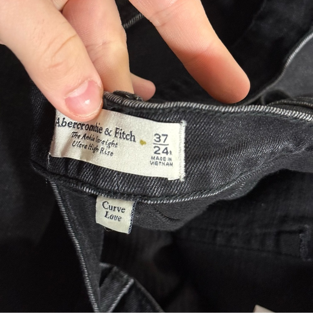 Abercrombie The Ankle Straight Jeans Black Size 37 / 24 CURVE LOVE Black NWT - Picture 5 of 8